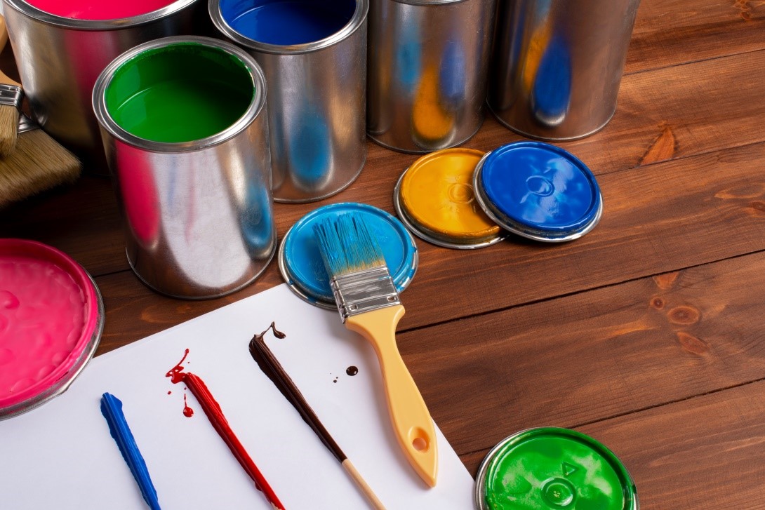 showcasing a creative painting setup