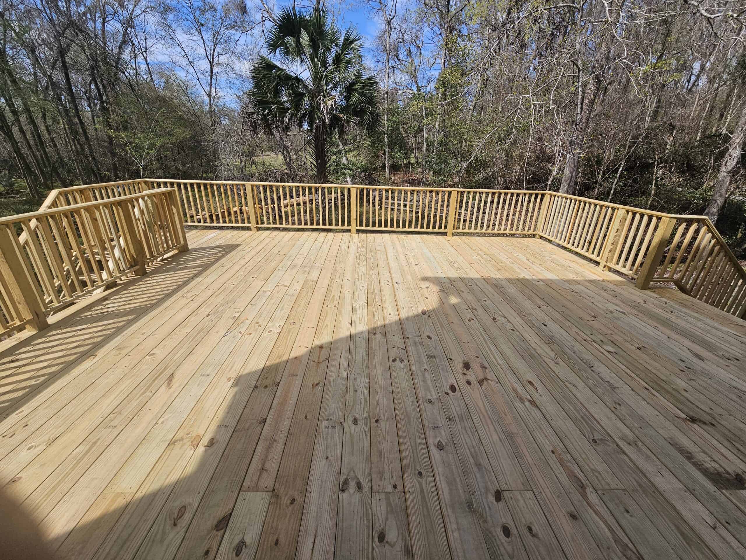 Stained deck