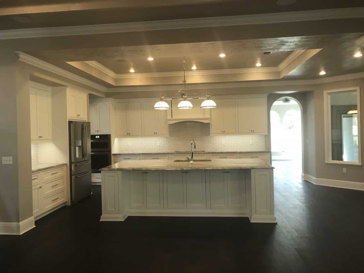 Kitchen with new countertops and island
